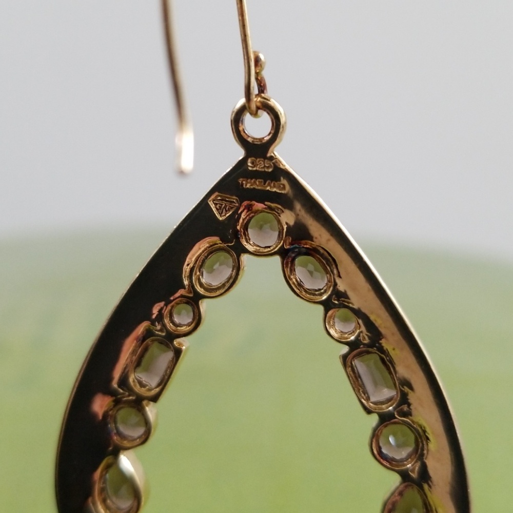 Used .925 Silver Earrings with Gem Accents - Picture 6 of 7